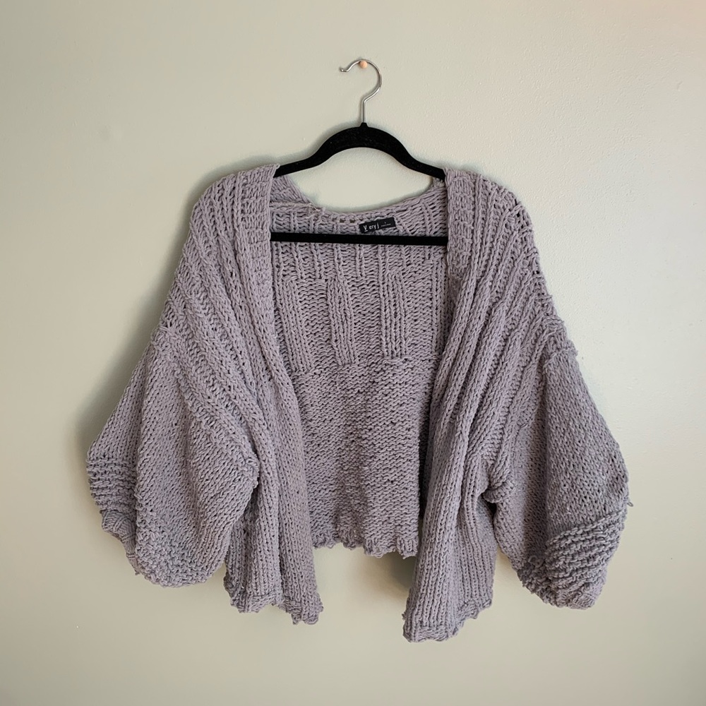 Gray Knit Cardigan